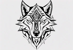 simple wolf head from zelda twilight princess front tattoo idea