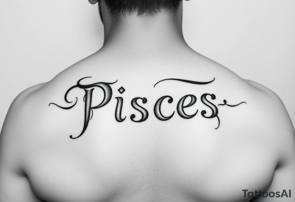From the word “Pisces” around the word female characteristics of the zodiac unique tattoo idea