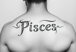 From the word “Pisces” around the word female characteristics of the zodiac unique tattoo idea