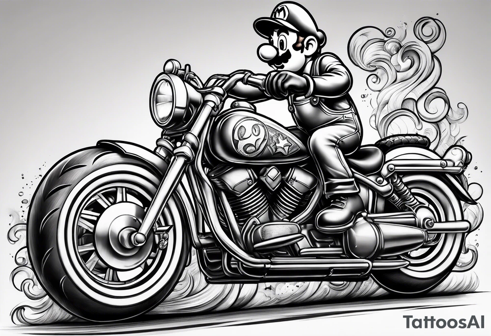 Mario riding bullet bill tattoo idea