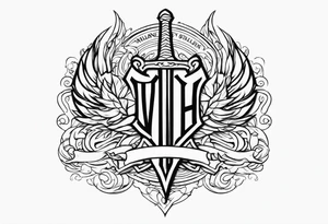 Valhalla sword shield heaven tattoo idea