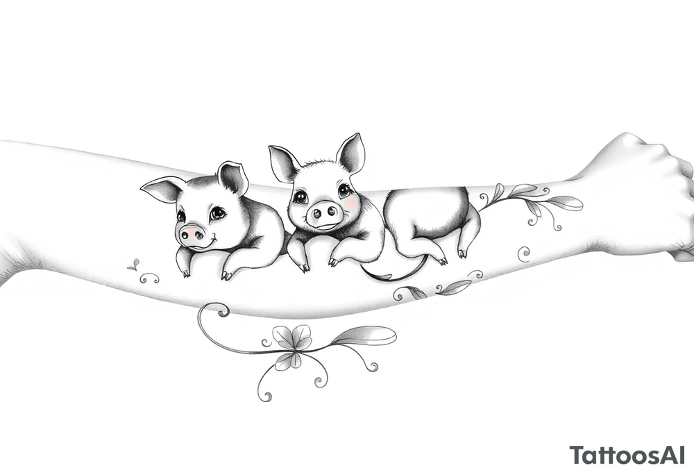 3 little piggy's hiding tattoo idea