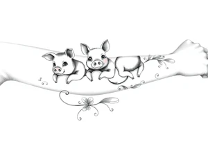 3 little piggy's hiding tattoo idea