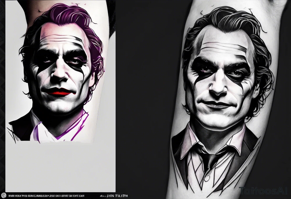 joaquin phoenix joker tattoo to cover up an existing tattoo on my right upper arm. tattoo idea