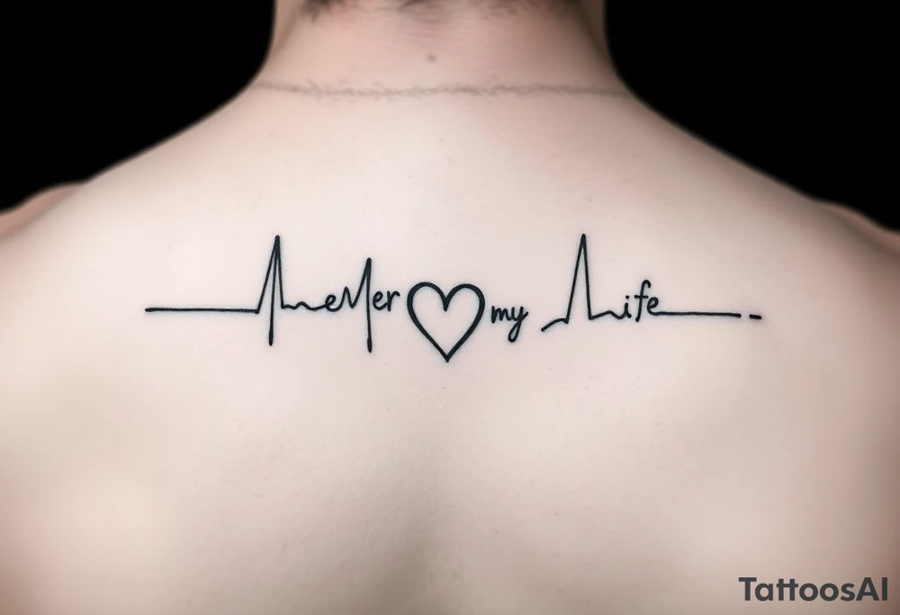 Memorial tattoo for dad that says heartbeat of my life tattoo idea