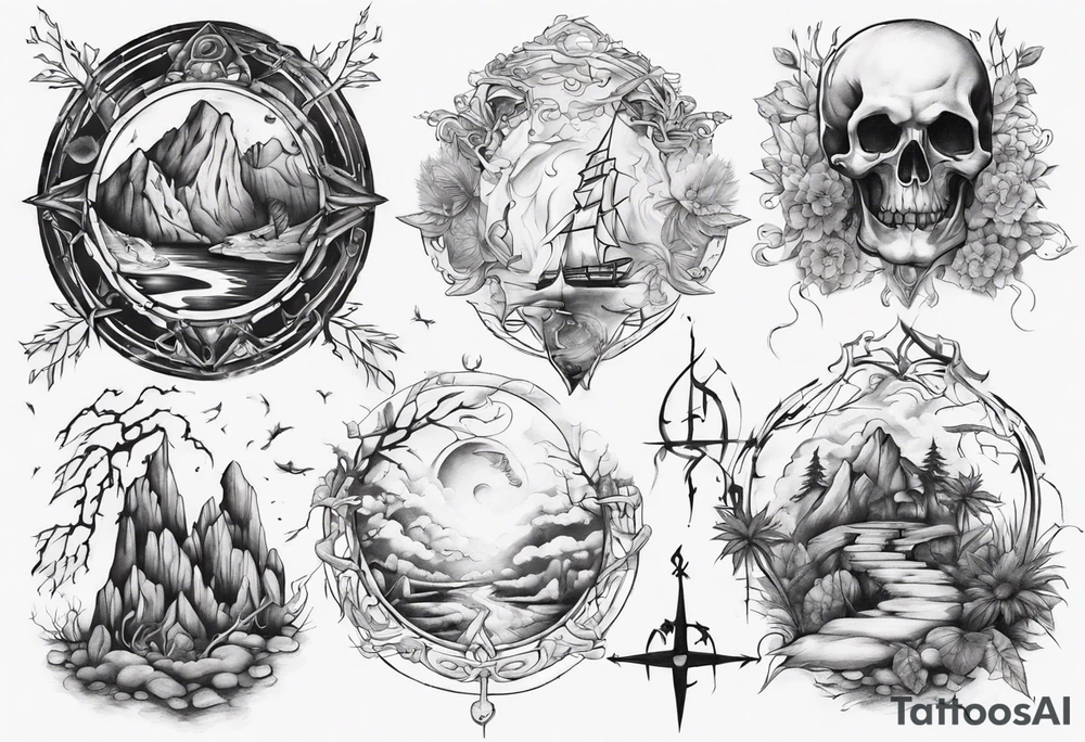 2 paths which got lost and found themselves again tattoo idea
