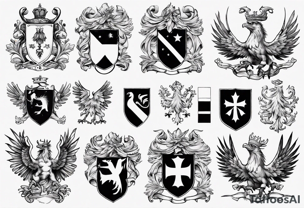 realistic slovenian coat of arms tattoo idea