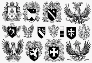 realistic slovenian coat of arms tattoo idea