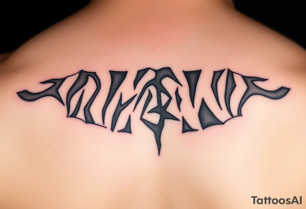 rib tattoo with tiger stripe camo pattern tattoo idea