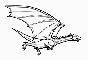 Wyvern flying simple tattoo idea