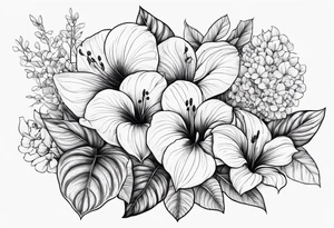 Fais moi un bouquet de fleurs avec des anthuriums et des oeillets tattoo idea