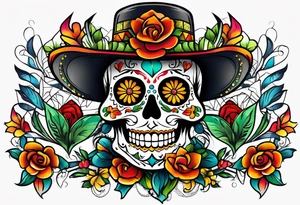 Mexico day of dead tattoo idea