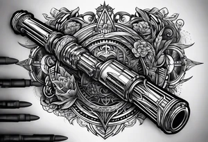 futuristic light saber hilt tattoo idea