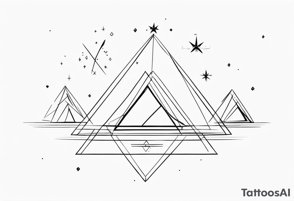 Aquarius constellation with pyramids tattoo idea