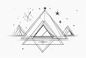 Aquarius constellation with pyramids tattoo idea