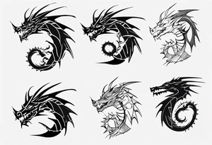 Dragon wrapping around arm with spikes tattoo idea