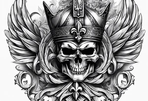 Fleur de lis warrior sleeve tattoo idea