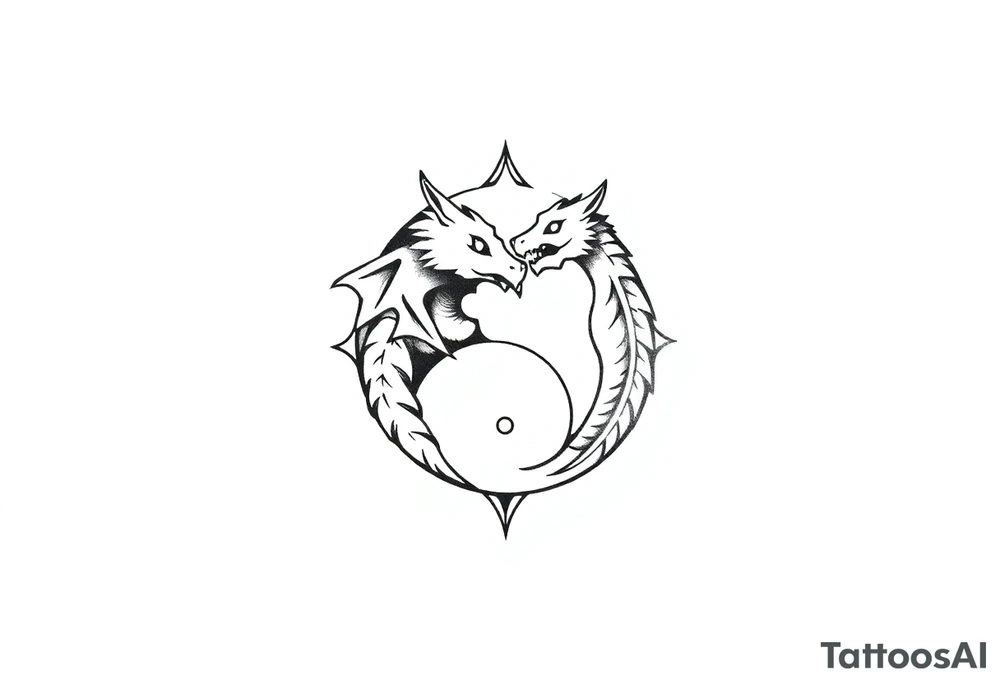 futebol, musica, Yin yang e dragão tattoo idea