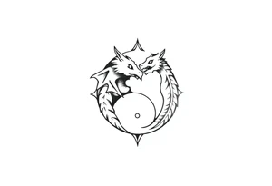 futebol, musica, Yin yang e dragão tattoo idea