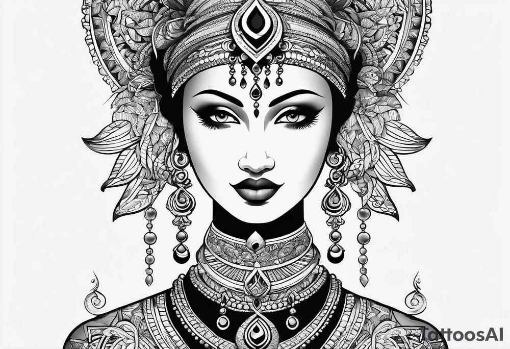 Side of the neck om tattoo idea