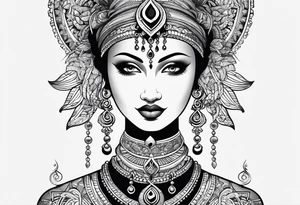 Side of the neck om tattoo idea