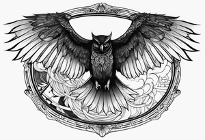 a scary black flying to the top tattoo idea