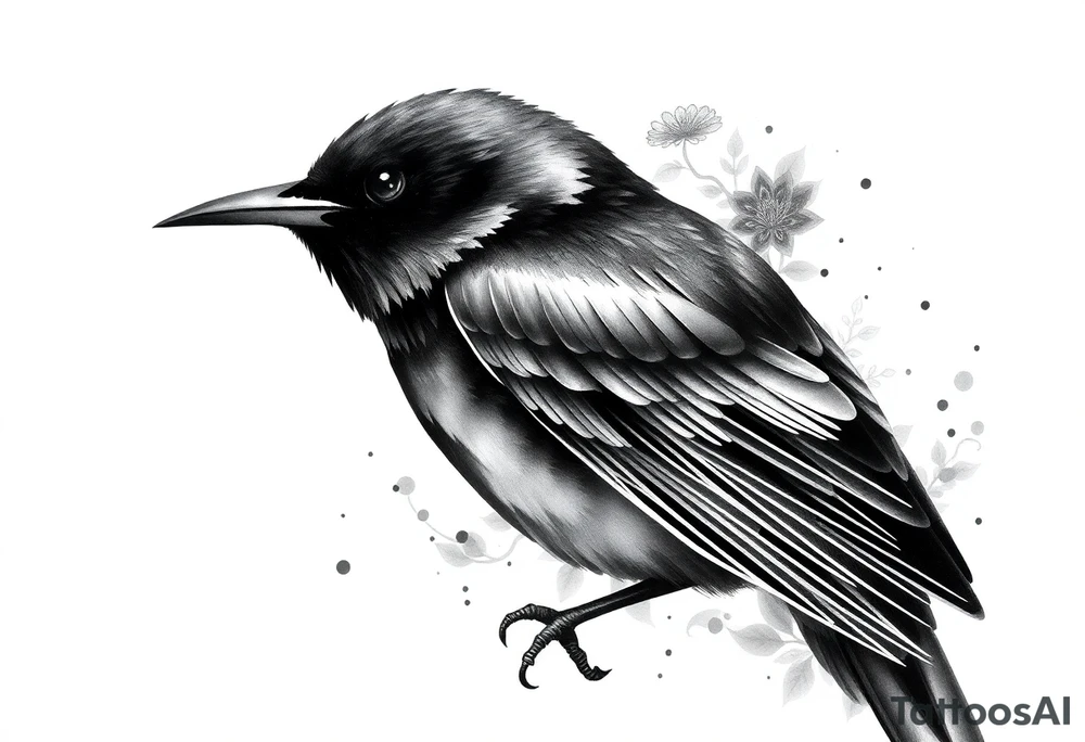 Male European Blackbird tattoo idea tattoo idea