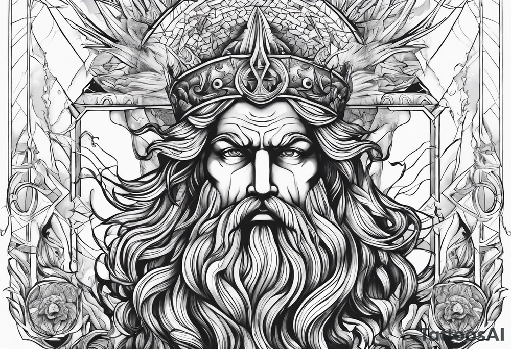 POSEIDON, TRIDENTE Y GEMINIS tattoo idea