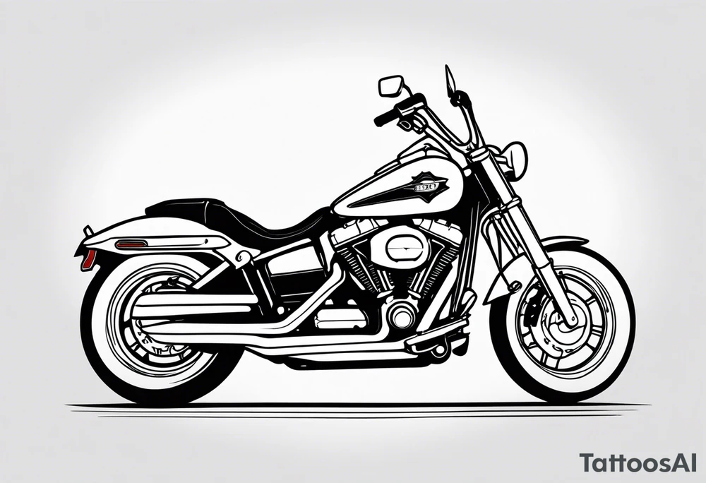 Harley Davidson  with tall handlebars tattoo idea