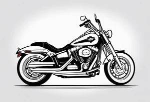 Harley Davidson  with tall handlebars tattoo idea