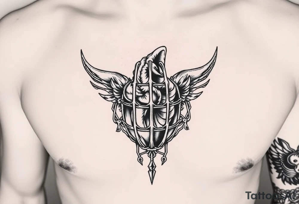 Caged cuck kink tattoo idea