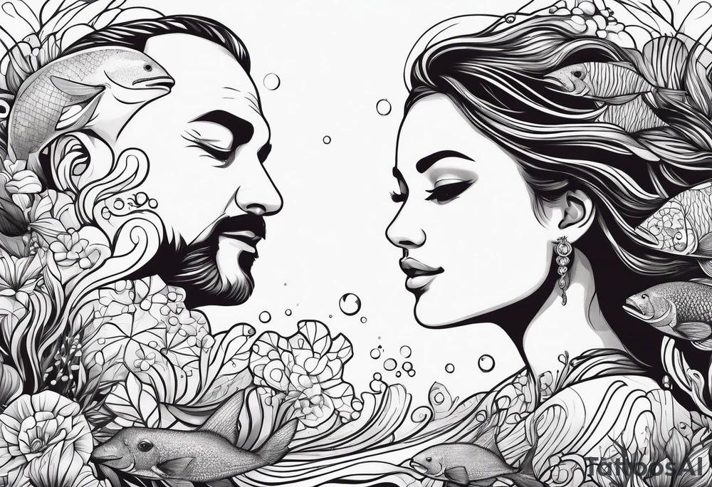Father daughter matching. Water related. Marine life tattoo idea