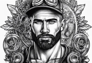 Mechanic and god tattoo idea