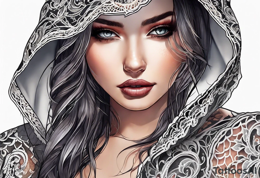 ripped lace tattoo idea