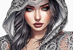 ripped lace tattoo idea