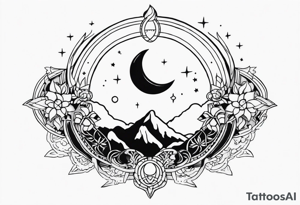 sacred moon tattoo idea