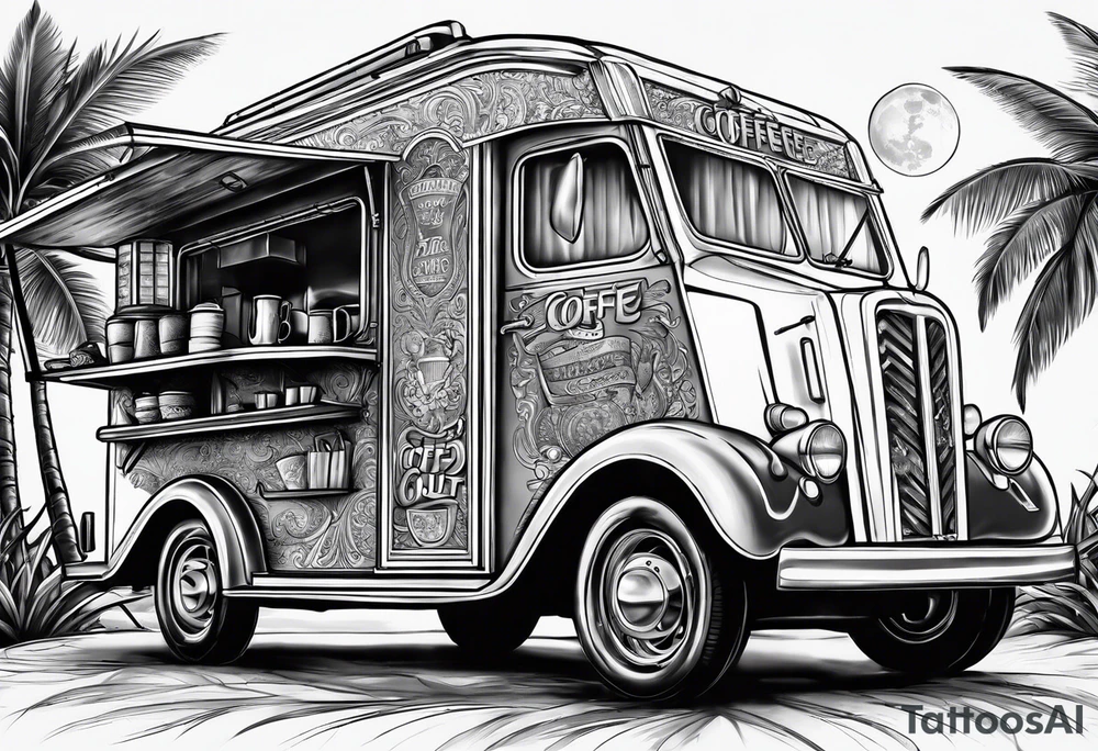 GULF SIDE COFFEE TRUCK tattoo idea