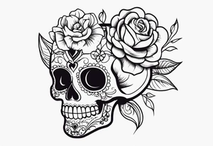 La pistola y corazón, sugar skull style tattoo tattoo idea