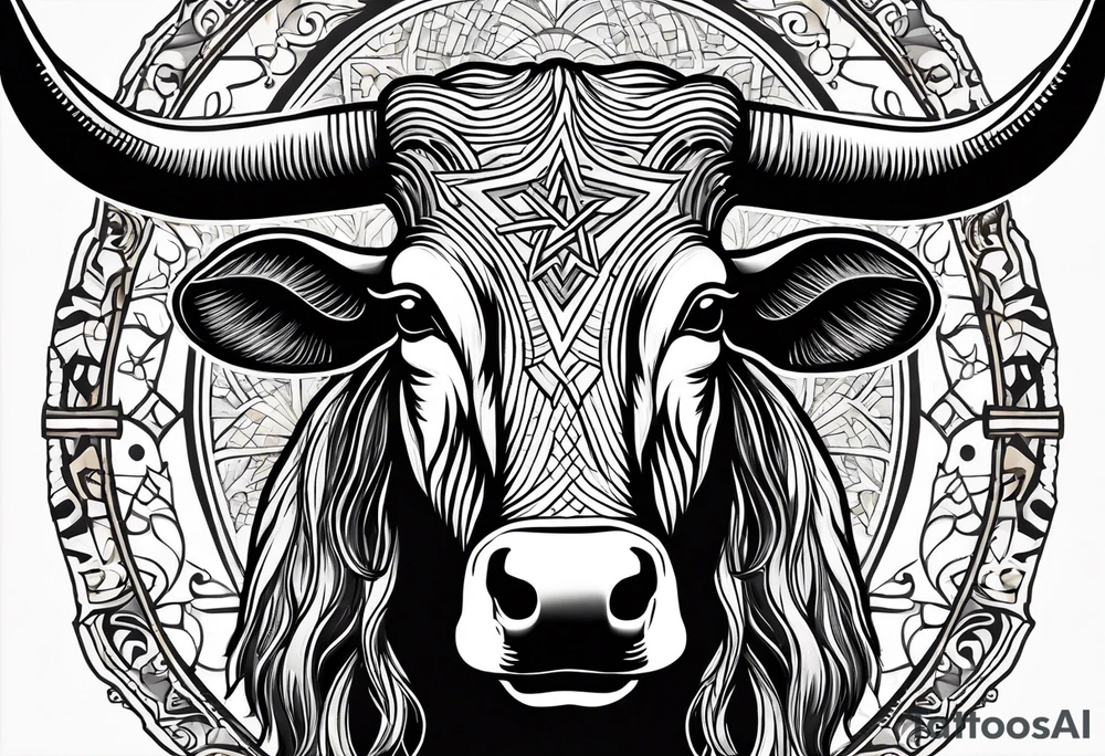 cybersigilism mean Longhorn with state of texas behind it 
With “512” on top of head tattoo idea