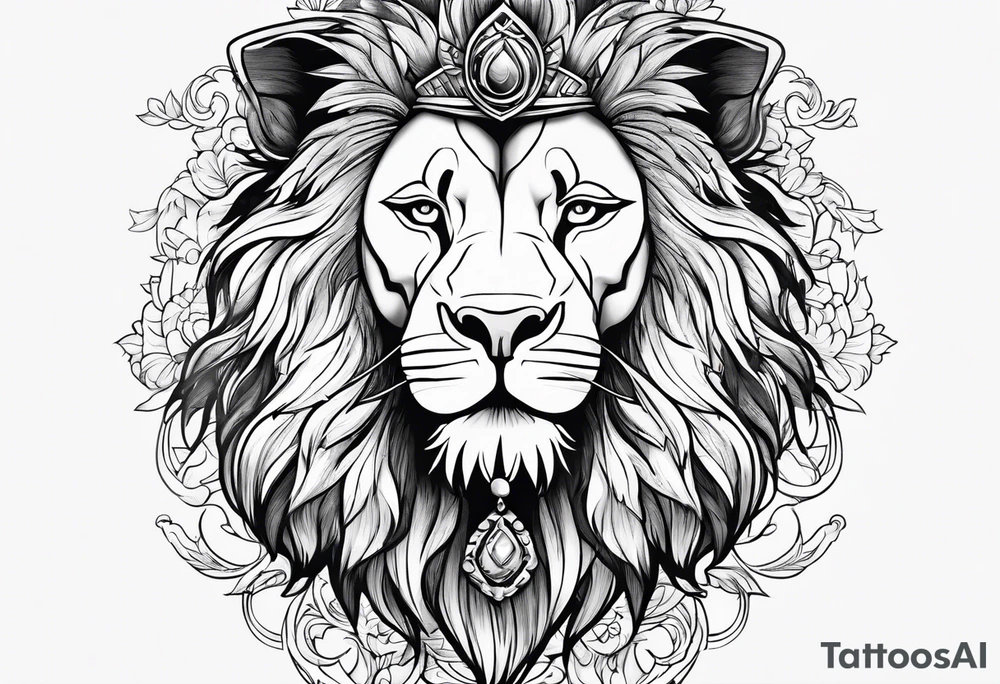 lion smoking weed tattoo idea