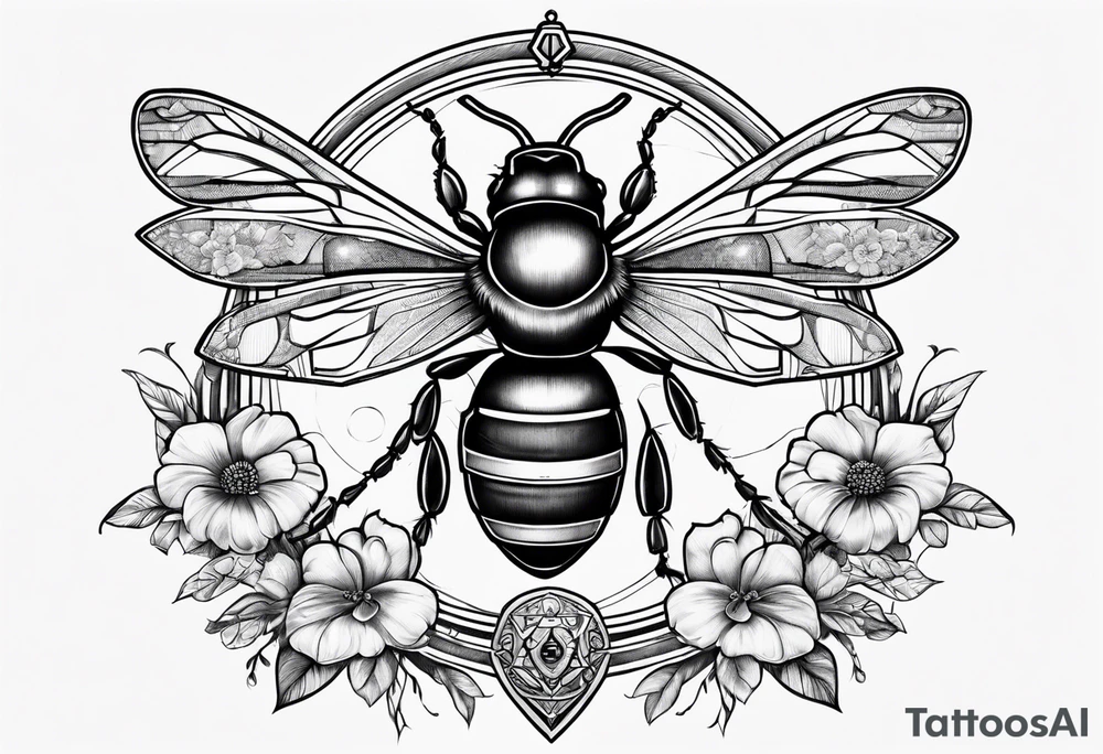 libra with bee tattoo idea