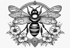 libra with bee tattoo idea