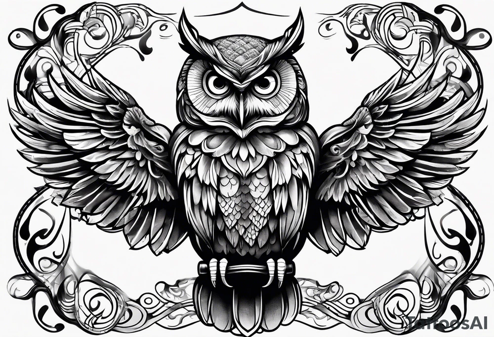 Majestic owl tattoo idea