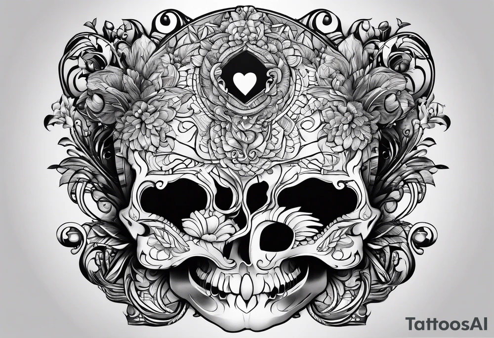 Brain and heart balance tattoo idea