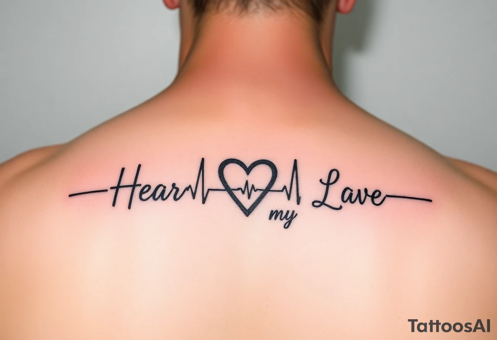 Memorial tattoo for dad that says heartbeat of my life tattoo idea