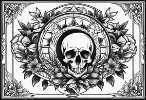 memento mori. Dont want it over crowded. Simple design tattoo idea