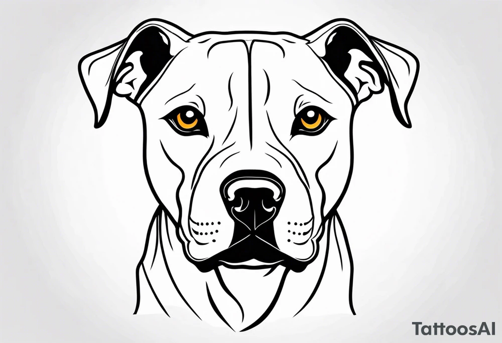 white pitbull pointed ears pretty tattoo idea