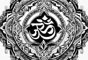 Powerful om symbol with the numbers 777 tattoo idea
