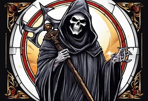 Grim reaper with a halo tattoo idea