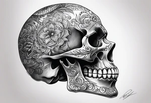 SIDE VIEW SKULL tattoo idea